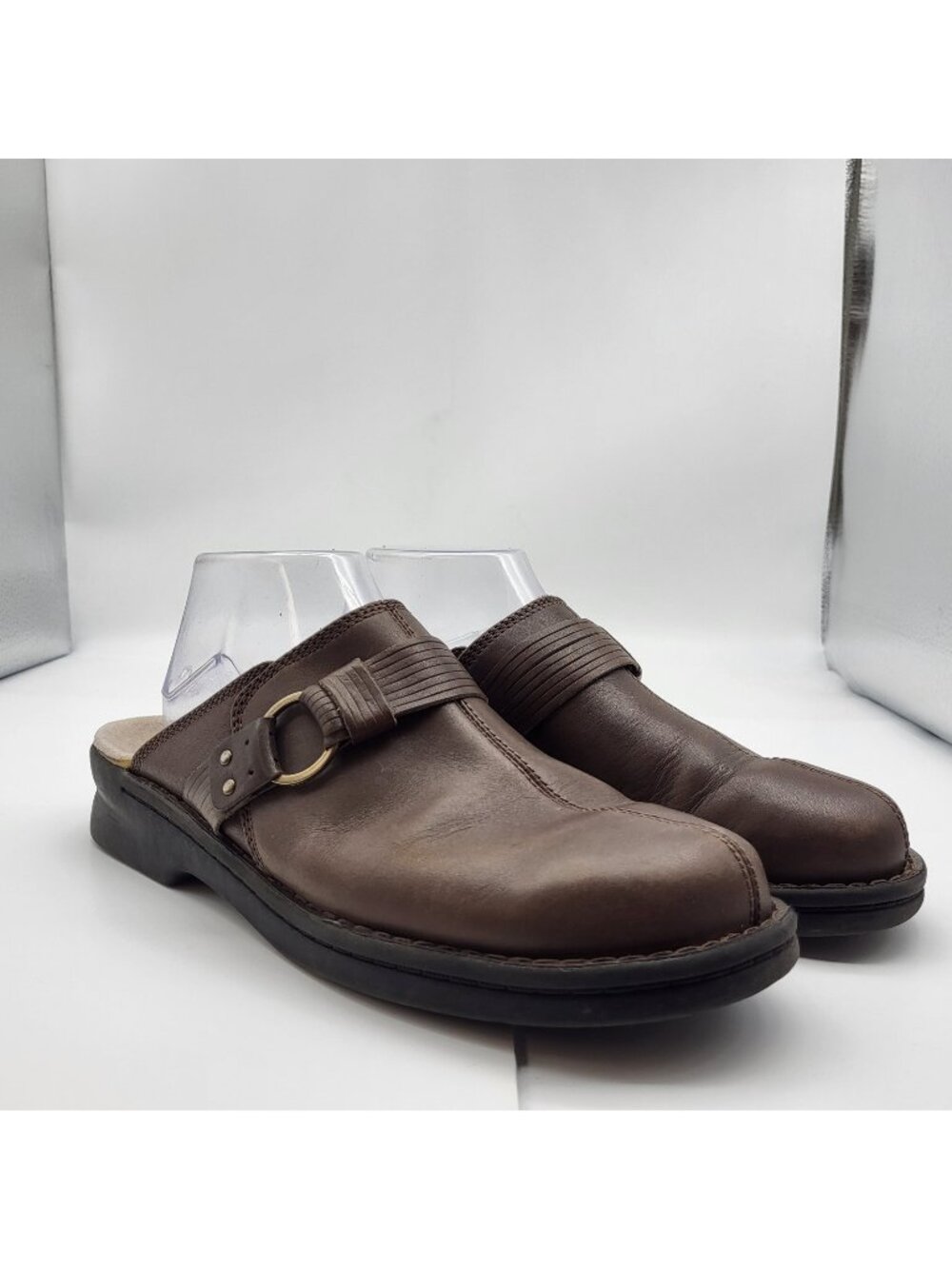 Clarks Patty Lorene Shoes Womens 10 M Clog Casual Closed Toe Block Heels Brown